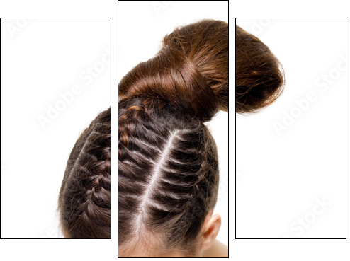 Beauty pigtails - Three-piece canvas, Triptych