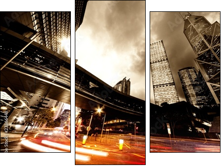 Fast moving cars at night - Three-piece canvas, Triptych