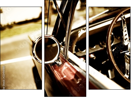 retro car fragment - Three-piece canvas, Triptych