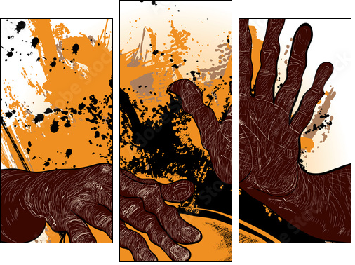 african drummer - Three-piece canvas, Triptych