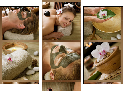 Spa Procedures. Day-spa - Three-piece canvas, Triptych