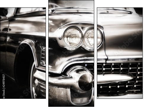 American Classic Caddilac Automobile Car. - Three-piece canvas, Triptych