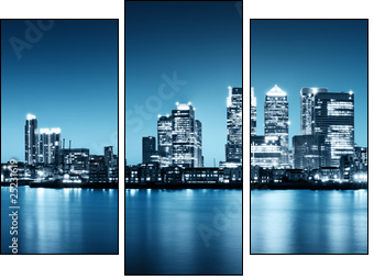 Panoramic picture of Canary Wharf view from Greenwich. - Three-piece canvas, Triptych