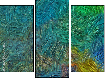Abstract texture background. Digital painting in Vincent Van Gogh style artwork. Hand drawn artistic pattern. Modern art. Good for printed pictures, postcards, posters or wallpapers and textile print. - Three-piece canvas, Triptych