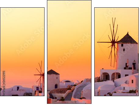 Santorini sunset - Three-piece canvas, Triptych
