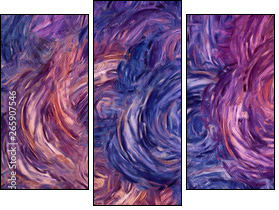 Abstract impressionism painting in Vincent Van Gogh style imitation. Art design background pattern for artistic creative printing production. Wall poster or canvas print template for interior decor. - Three-piece canvas, Triptych
