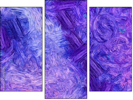 Abstract texture background. Digital painting in Vincent Van Gogh style artwork. Hand drawn artistic pattern. Modern art. Good for printed pictures, postcards, posters or wallpapers and textile print. - Three-piece canvas, Triptych
