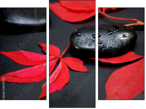 Schwarzer Stein - Three-piece canvas, Triptych