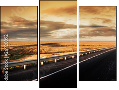 Road Panorama - Three-piece canvas, Triptych