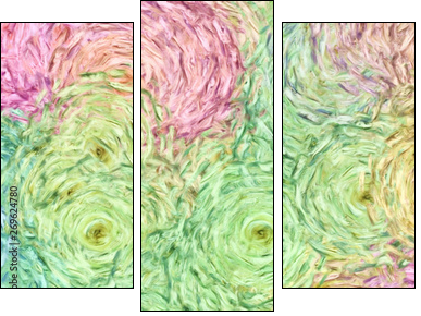 Abstract painting impressionism wall art print example with oil imitation in Vincent Van Gogh style. Artistic contemporary design decor elements. Pop modern abstraction with vibrant bright strokes. - Three-piece canvas, Triptych