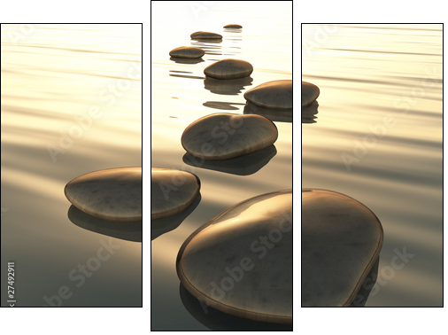 step stones - Three-piece canvas, Triptych