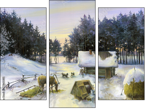 Russian bath - Three-piece canvas, Triptych