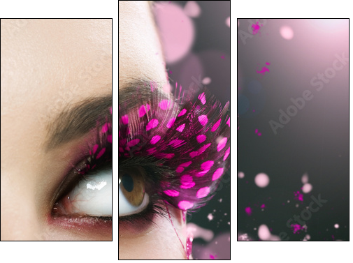 Beautiful Fashion Holiday Makeup - Three-piece canvas, Triptych