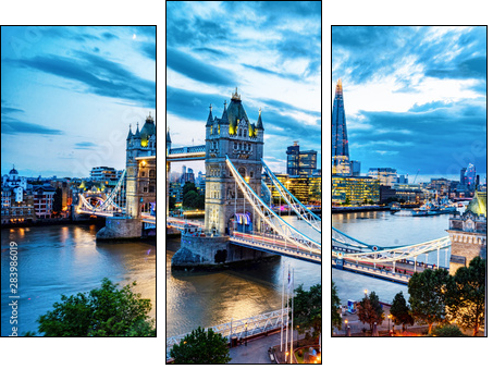 Tower Bridge In London - Three-piece canvas, Triptych