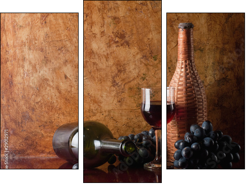 wine - Three-piece canvas, Triptych