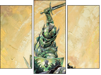 Battle of medieval knights - Three-piece canvas, Triptych