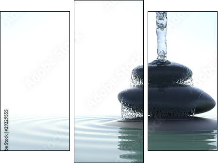 Zen waterfall - Three-piece canvas, Triptych