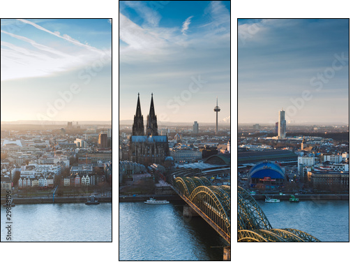 KÃ¶lner Dom und Stadtpanorama - Three-piece canvas, Triptych