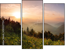 Roszutec peak in sunset - Slovakia mountain Fatra - Three-piece canvas, Triptych