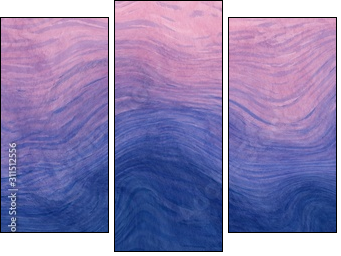 Abstract paint purple and blue with wavy brush stroke lines texture for backgrounds. - Three-piece canvas, Triptych