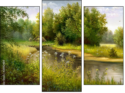 Wood lake - Three-piece canvas, Triptych