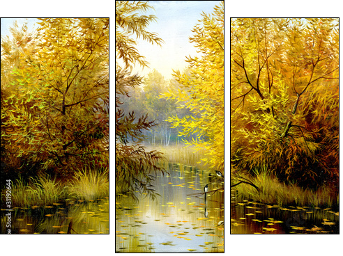 Wood lake - Three-piece canvas, Triptych