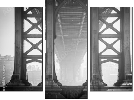 Under the Bridge - Brooklyn - Three-piece canvas, Triptych