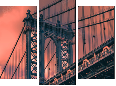Manhattan bridge - Three-piece canvas, Triptych