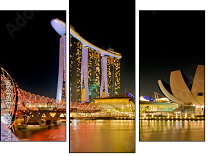 Marina Bay Singapore panorama - Three-piece canvas, Triptych