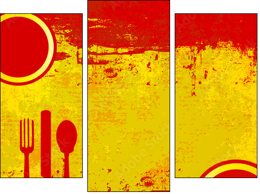 Spanish Menu Vector template over flag of Spain - Three-piece canvas, Triptych