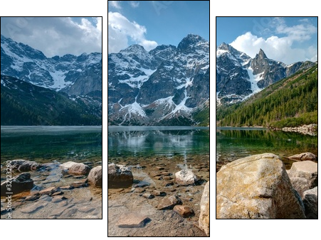 Polish Tatra mountains Morskie Oko lake - Three-piece canvas, Triptych