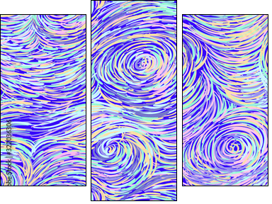 Hand drawn seamless background in impressionism style. Soft colors, perfect seamless texture - Three-piece canvas, Triptych