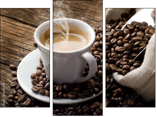 hot  coffee - caffe fumante - Three-piece canvas, Triptych