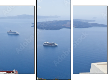 Santorini - Three-piece canvas, Triptych