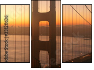 Golden Gate Bridge at Dawn - Three-piece canvas, Triptych