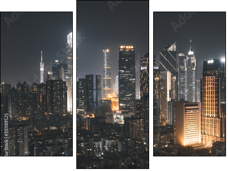 guangzhou city at night - Three-piece canvas, Triptych