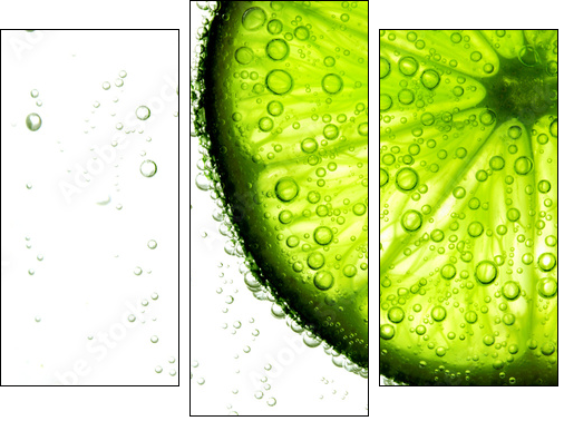 lime slice in water - Three-piece canvas, Triptych