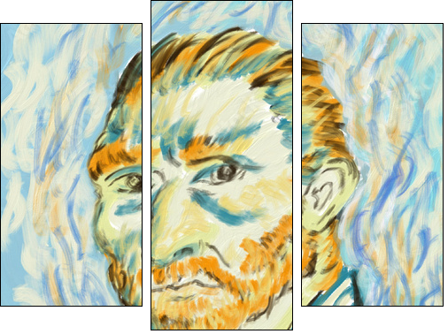 Cute Van Gogh Painting in Adobe Fresco - Three-piece canvas, Triptych