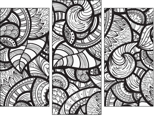 vector seamless ethnic doodle pattern - Three-piece canvas, Triptych