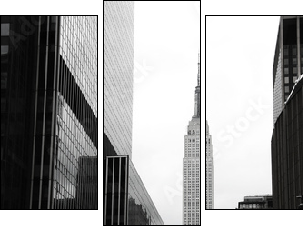 Emipre State Building and yellow, Manhattan, New York - Three-piece canvas, Triptych