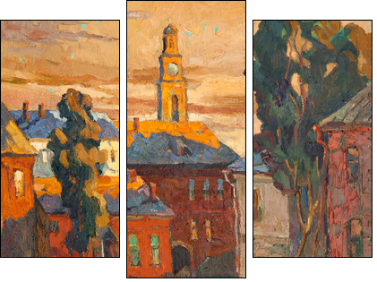 Kind on city, oil on a canvas - Three-piece canvas, Triptych