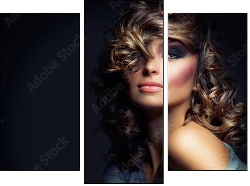 Fashion Beauty Portrait. Sexy Girl - Three-piece canvas, Triptych