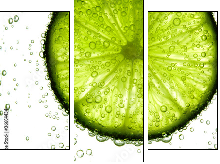 lime slice in water - Three-piece canvas, Triptych