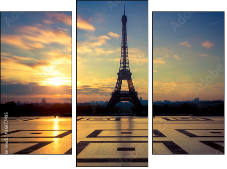Tour Eiffel Paris France - Three-piece canvas, Triptych