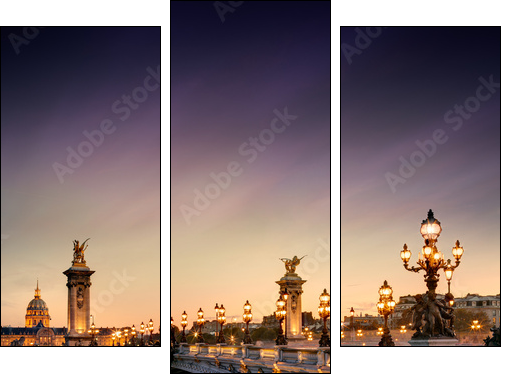 Pont Alexandre III, Paris - Three-piece canvas, Triptych