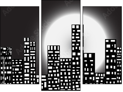 CITY AT NIGHT - Three-piece canvas, Triptych