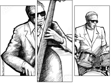 jazz band - Three-piece canvas, Triptych
