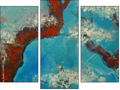 Arbre en fleurs 5 - Three-piece canvas, Triptych