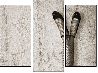 Young woman with long slim sexy legs - Three-piece canvas, Triptych