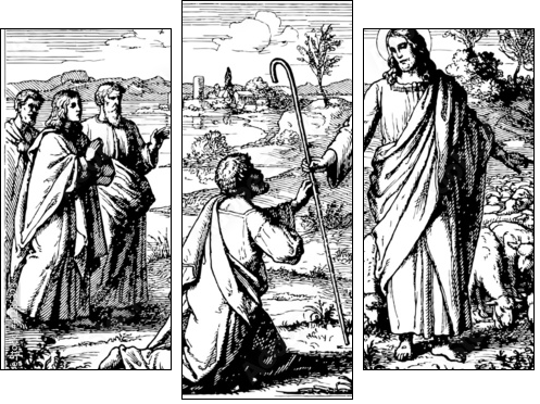 Good Shepherd - Three-piece canvas, Triptych
